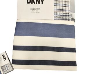 Dkny Shower Curtain Beach Blue White Chambers Striped